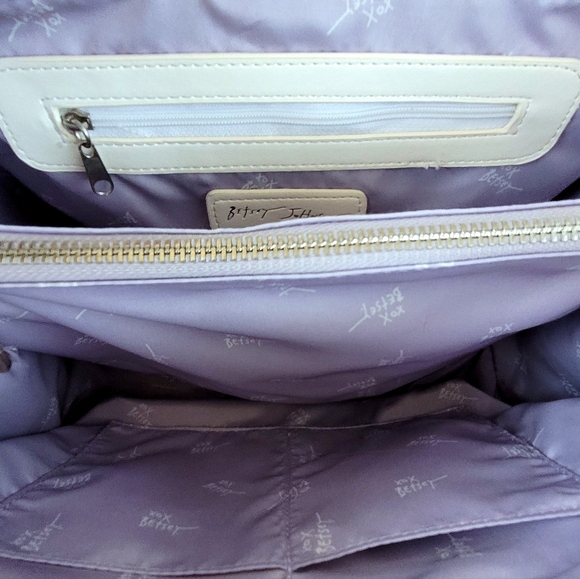 Betsey Johnson Purple Heart Gummy Bear Charm Tote Crossbody Handbag - Picture 8 of 11